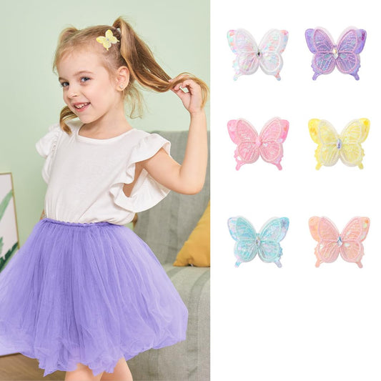 Butterfly Hair Clips: Kids Clips (Yellow, 2 Pack of 5 Count) for Birthday, Christmas, Children's Day Gift