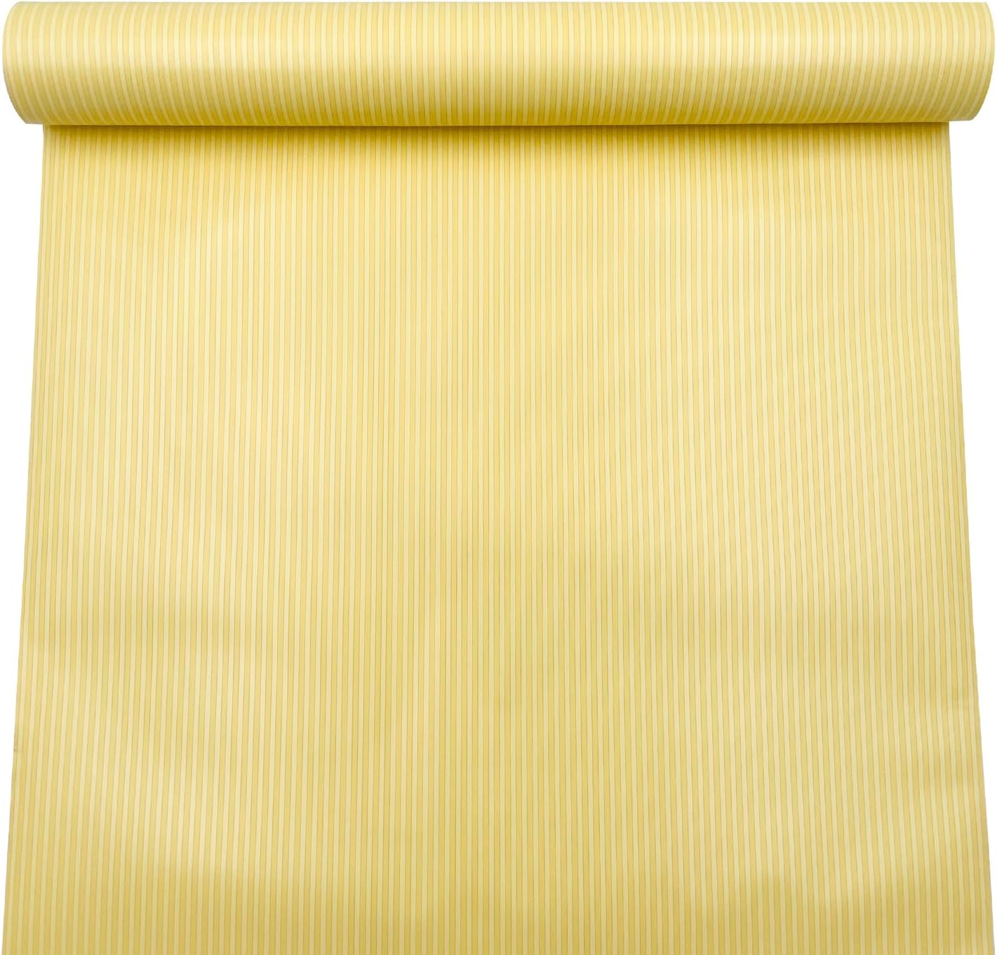 Yifely Yellow White Stripes Shelf Liner Drawer Units Decor Sticker Self-Adhesive Tabletop Protect Paper 17.7 Inch by 9.8 Feet