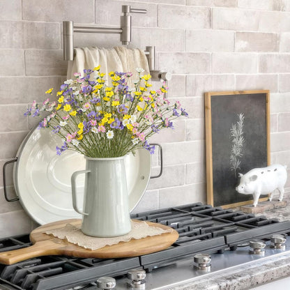 16 Pcs Artificial Wildflowers with Stems Bulk Silk Spring Flowers Floral Picks 21inch Fake Forsythia Branches Faux Wildflowers Arrangements for Home Decor Indoor Outdoor Wedding Centerpieces