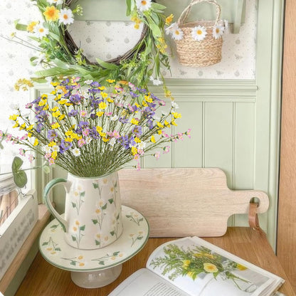 16 Pcs Artificial Wildflowers with Stems Bulk Silk Spring Flowers Floral Picks 21inch Fake Forsythia Branches Faux Wildflowers Arrangements for Home Decor Indoor Outdoor Wedding Centerpieces