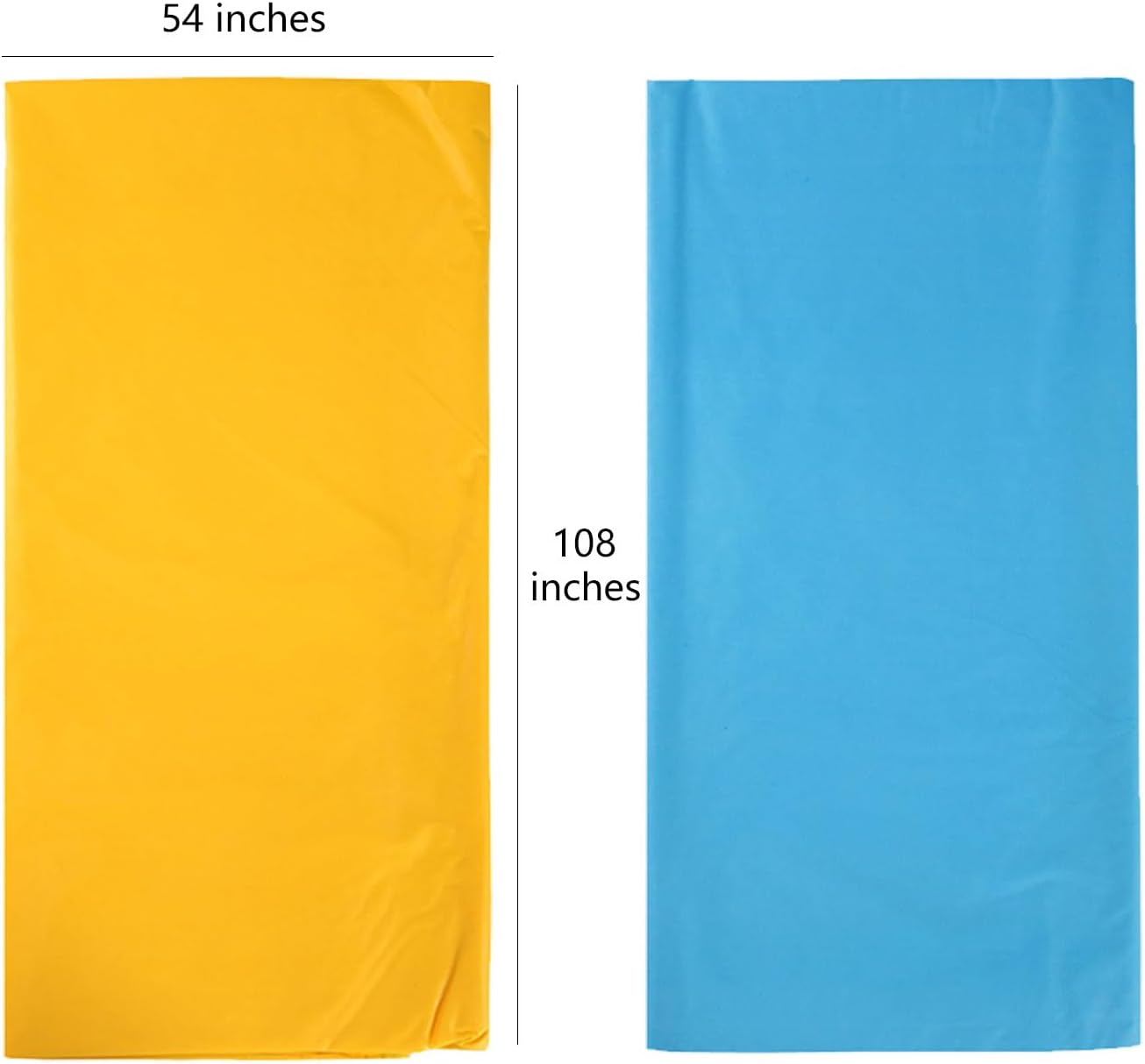 Plastic Tablecloths,Disposable Table Covers,Baby Shower Party Tablecovers,Table Cloths for Picnic Birthday Wedding Parties 8 ft Rectangle Use,54 x 108 Inches,2 Pack,Light Blue,Yellow.