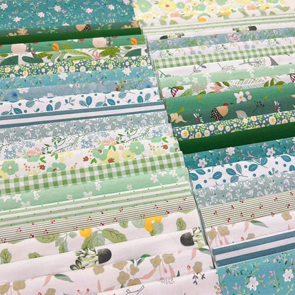 7PCS 9.8" x 9.8"(25 * 25CM) Quilting Fat Quarters Fabric Bundles, for Sewing Crafting,Print Floral Striped Polka Dot 100% Cotton Gingham Fabric (Yellow, 25 * 25cm)