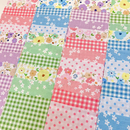7PCS 9.8" x 9.8"(25 * 25CM) Quilting Fat Quarters Fabric Bundles, for Sewing Crafting,Print Floral Striped Polka Dot 100% Cotton Gingham Fabric (Yellow, 25 * 25cm)