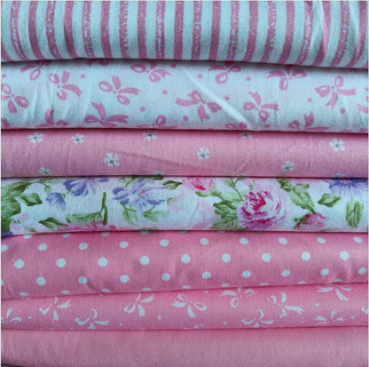 7PCS 9.8" x 9.8"(25 * 25CM) Quilting Fat Quarters Fabric Bundles, for Sewing Crafting,Print Floral Striped Polka Dot 100% Cotton Gingham Fabric (Yellow, 25 * 25cm)