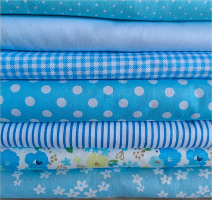 7PCS 9.8" x 9.8"(25 * 25CM) Quilting Fat Quarters Fabric Bundles, for Sewing Crafting,Print Floral Striped Polka Dot 100% Cotton Gingham Fabric (Yellow, 25 * 25cm)