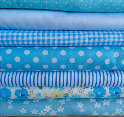 7PCS 9.8" x 9.8"(25 * 25CM) Quilting Fat Quarters Fabric Bundles, for Sewing Crafting,Print Floral Striped Polka Dot 100% Cotton Gingham Fabric (Yellow, 25 * 25cm)