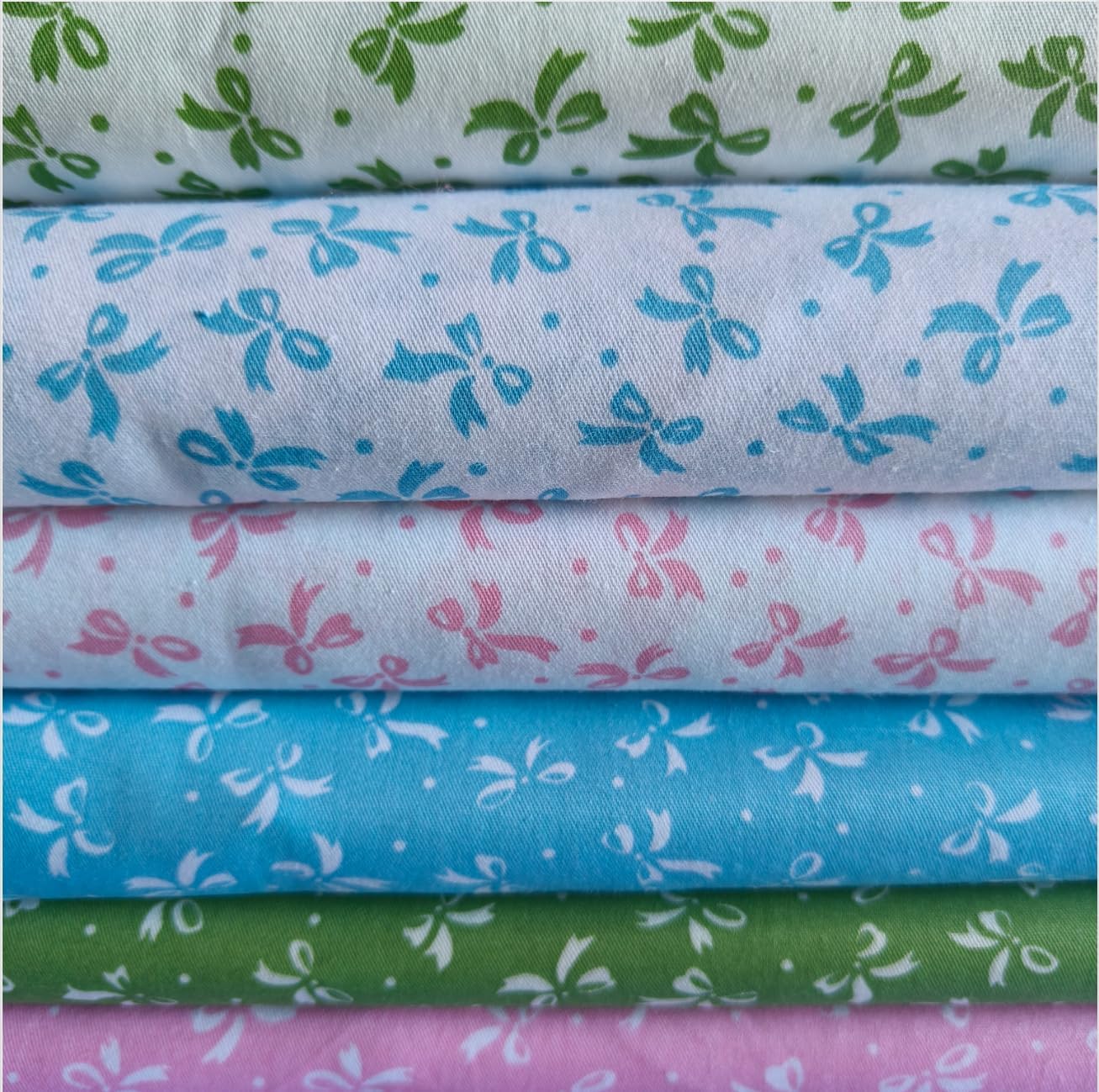 7PCS 9.8" x 9.8"(25 * 25CM) Quilting Fat Quarters Fabric Bundles, for Sewing Crafting,Print Floral Striped Polka Dot 100% Cotton Gingham Fabric (Yellow, 25 * 25cm)