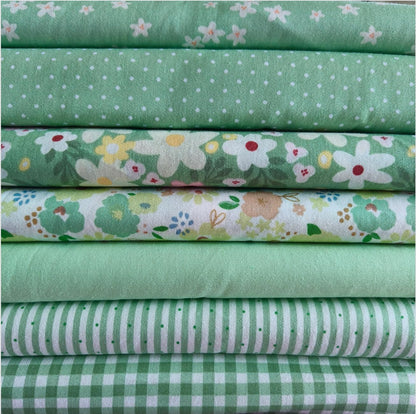 7PCS 9.8" x 9.8"(25 * 25CM) Quilting Fat Quarters Fabric Bundles, for Sewing Crafting,Print Floral Striped Polka Dot 100% Cotton Gingham Fabric (Yellow, 25 * 25cm)