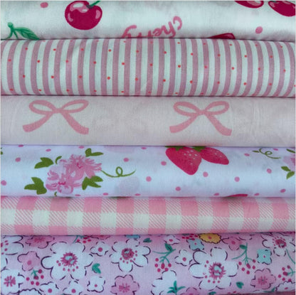 7PCS 9.8" x 9.8"(25 * 25CM) Quilting Fat Quarters Fabric Bundles, for Sewing Crafting,Print Floral Striped Polka Dot 100% Cotton Gingham Fabric (Yellow, 25 * 25cm)