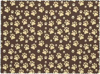 Cute Dog Paws Table Cloth for Dining Tables, Reusable Puppy Paw Doggy Tablecloths Brown Yellow Dog Footprints Tabletop Decoration Rectangle Table Cover for Home Kitchen Holiday 54x72Inch