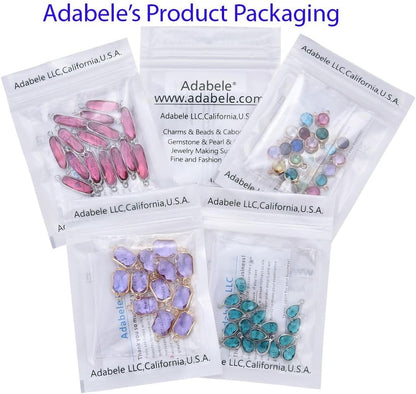 Adabele 10pcs Grade A April Diamond Clear Birthstone Connector Rectangle Radiant Cut Link 14mm 18K Yellow Gold Plated Crystal Rhinestone Bead
