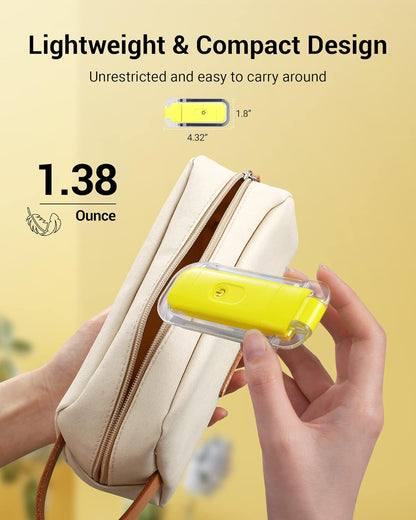 Rechargeable Book Light for Reading in Bed, Warm White, Brightness Adjustable for Eye Care, LED Clip on Book Lights for Kids, Portable Bookmark Light, Yellow