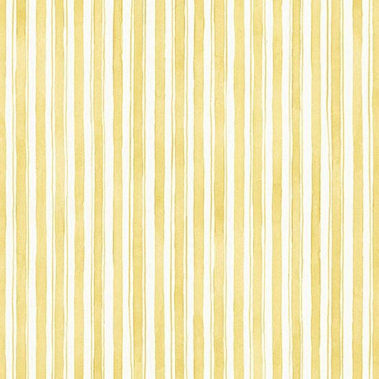 Quincy Series Vinyl Striped Design Large Wallpaper Roll, 20.5" W x 32.7' L, Yellow/Off White