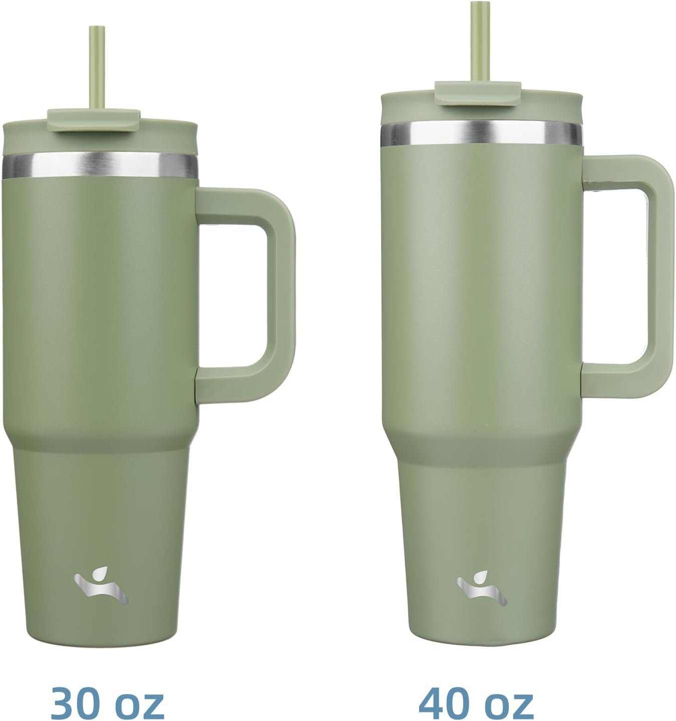 30 oz Insulated Tumbler Water Bottle with Handle, Straw Lid | BPA-free and dishwasher safe; made for gym, travel, coffee and gifting, 2 straws, cup holder friendly,Lemon