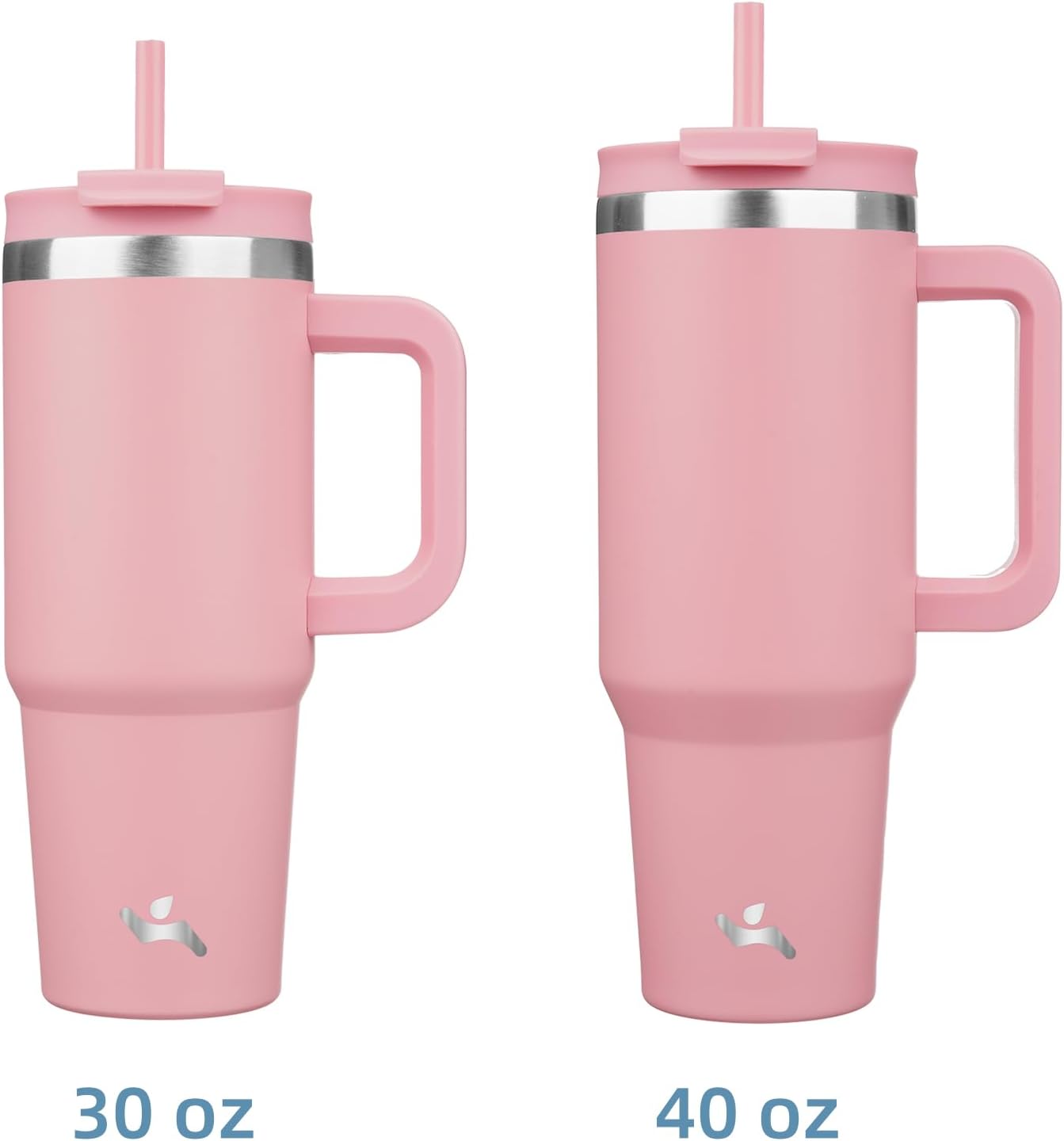 30 oz Insulated Tumbler Water Bottle with Handle, Straw Lid | BPA-free and dishwasher safe; made for gym, travel, coffee and gifting, 2 straws, cup holder friendly,Lemon