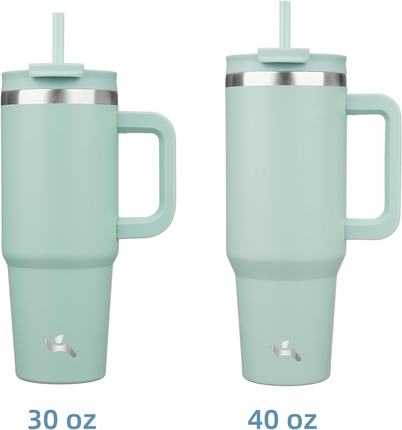 30 oz Insulated Tumbler Water Bottle with Handle, Straw Lid | BPA-free and dishwasher safe; made for gym, travel, coffee and gifting, 2 straws, cup holder friendly,Lemon