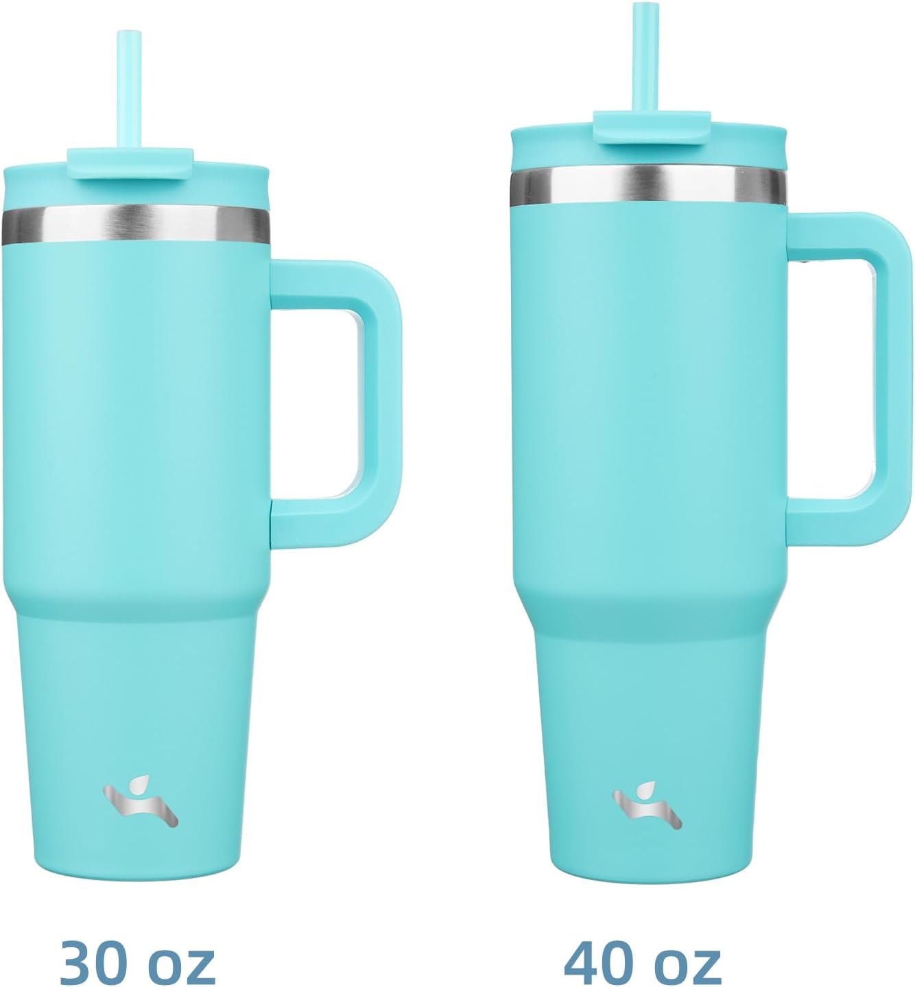 30 oz Insulated Tumbler Water Bottle with Handle, Straw Lid | BPA-free and dishwasher safe; made for gym, travel, coffee and gifting, 2 straws, cup holder friendly,Lemon