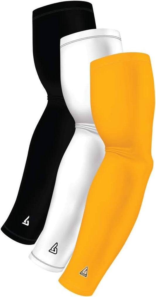 Cooling Sports Compression Arm Sleeves for Men, Women, Youth - UV Sun Protection & Tattoo Cover Up Forearm Sleeve - 3 Pack