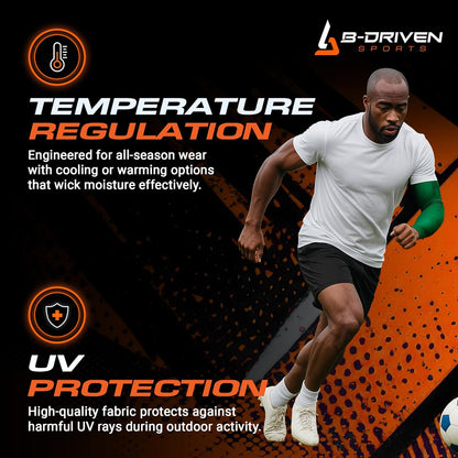 Cooling Sports Compression Arm Sleeves for Men, Women, Youth - UV Sun Protection & Tattoo Cover Up Forearm Sleeve - 3 Pack