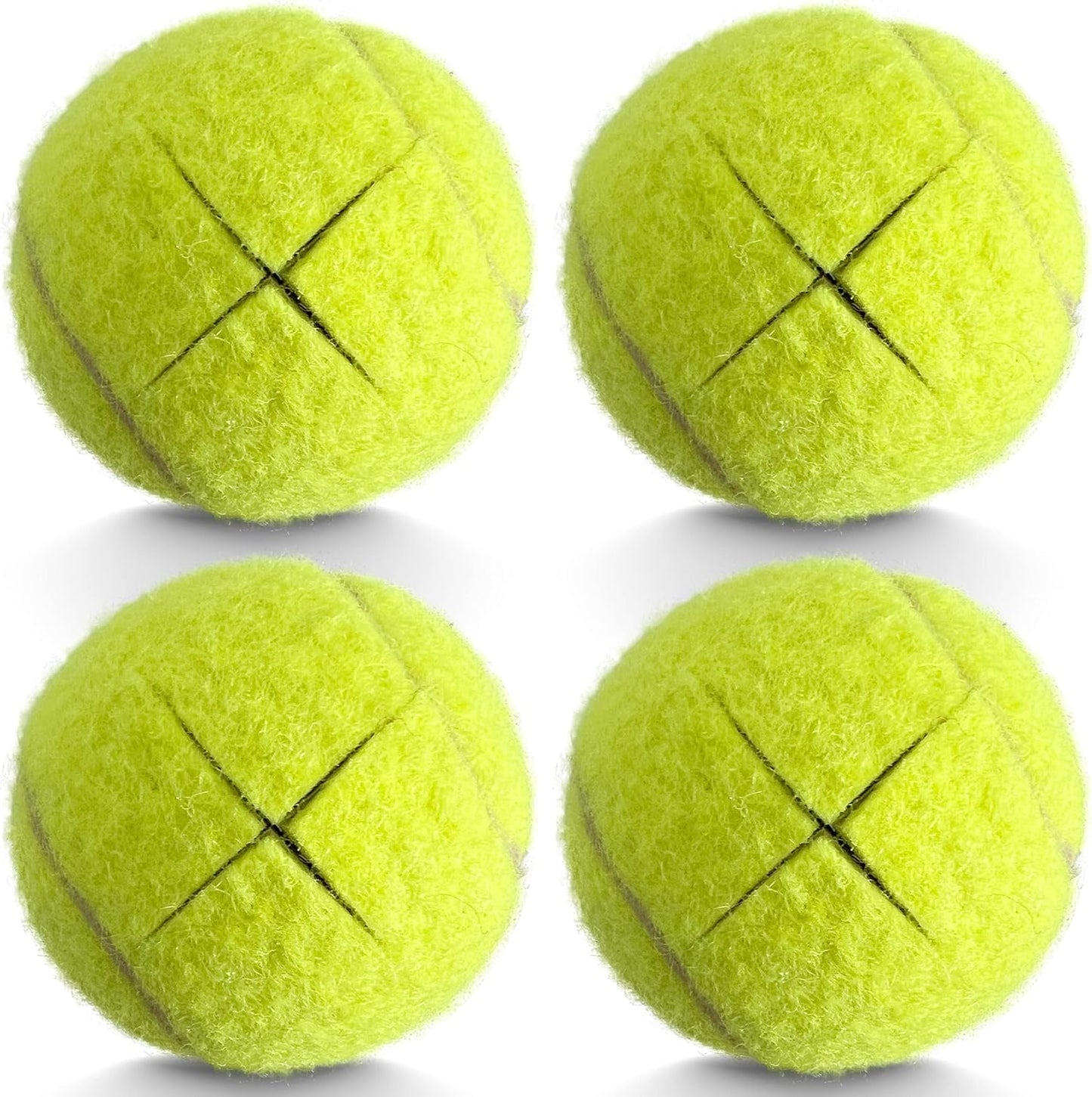 Precut Tennis Balls for Walkers, 4 PCS Heavy Duty Long Lasting Glide Balls - Precut for Easy Installation, Universal Felt Pads for Walker Legs & Furniture, Floor Protectors