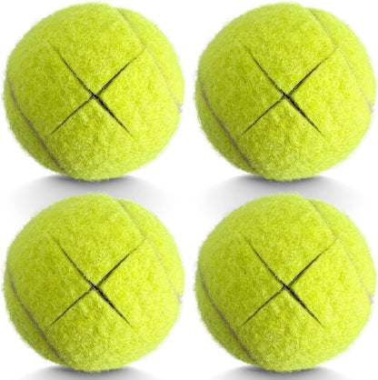Precut Tennis Balls for Walkers, 4 PCS Heavy Duty Long Lasting Glide Balls - Precut for Easy Installation, Universal Felt Pads for Walker Legs & Furniture, Floor Protectors