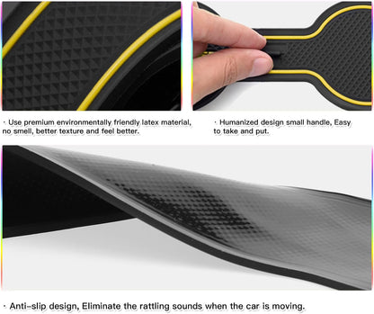 SKTU 2024 2025 2026 Chevy Trax Door Slot Mat for 2024 2025 2026 Chevrolet Trax (LS,1RS,LT,2RS,ACTIV) 14PCS Fit Door Compartment Cup Center Console Liners (Yellow)
