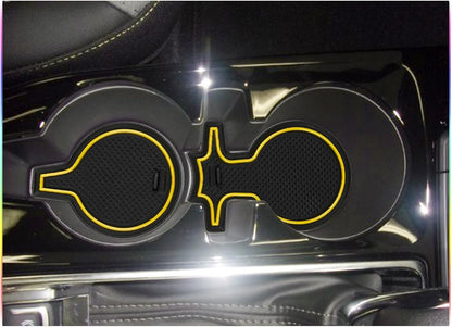 SKTU 2024 2025 2026 Chevy Trax Door Slot Mat for 2024 2025 2026 Chevrolet Trax (LS,1RS,LT,2RS,ACTIV) 14PCS Fit Door Compartment Cup Center Console Liners (Yellow)