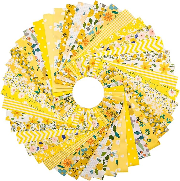 80 Pcs Jelly Roll Fabric Strips for Quilting Fabrics, Sewing Supplies 2.6 Inch Precut Cotton Fabric Bundles, Perfect for Quilt Projects Yellow