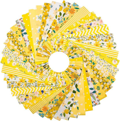 80 Pcs Jelly Roll Fabric Strips for Quilting Fabrics, Sewing Supplies 2.6 Inch Precut Cotton Fabric Bundles, Perfect for Quilt Projects Yellow