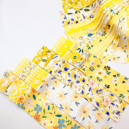 80 Pcs Jelly Roll Fabric Strips for Quilting Fabrics, Sewing Supplies 2.6 Inch Precut Cotton Fabric Bundles, Perfect for Quilt Projects Yellow