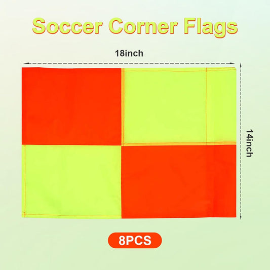 8 Pieces Soccer Referee Flags and Corner Flags with Dual-Color | Red and Yellow Football Corner Flag for Soccer Football Track Volleyball Training Referee Signaling and Field Marking