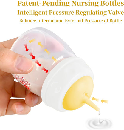 Pet Feeding Bottle,3 Pack 60ml Nursing Bottle, 3 Sizes Nipples with Ventilation Valve Resistant Tearing Perfect for Puppies, Kittens, Small Wildlife(Yellow)