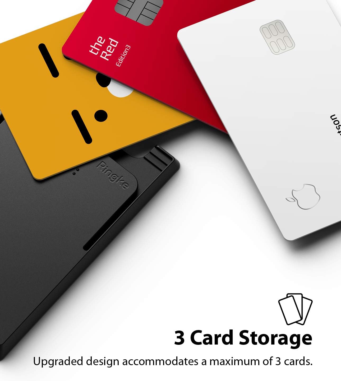 Slot Card Holder (2 Pack) Designed for Smartphones, Adhesive Stick On Wallet Case Minimalist Slim Hard Premium Credit Card Cash Sleeve - Black