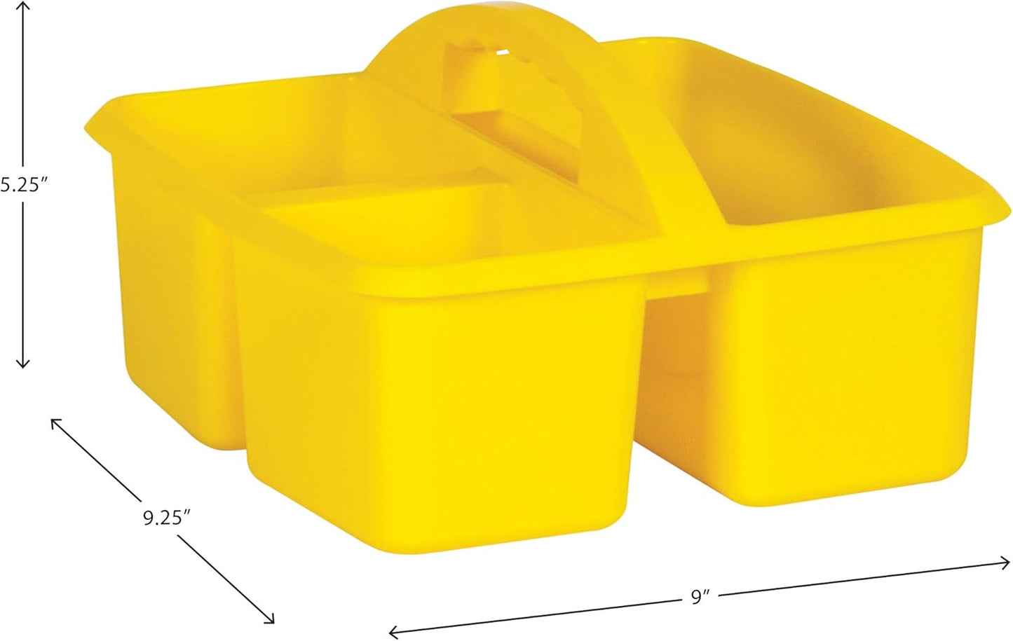 Teacher Created Resources Yellow Portable Plastic Storage Caddy 6-Pack for Classrooms, Kids Room, and Office Organization, 3 Compartment