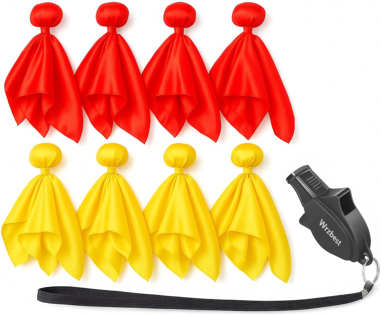 Referee Game Penalty Flags Set – 8 x Soccer Penalty Flags (4 Red & 4 Yellow) + Black Whistle – Ultimate Football Penalty Flags Set for Ref, Party Game, Training – Yellow & Red Penalty Flag, Football Penalty Flags