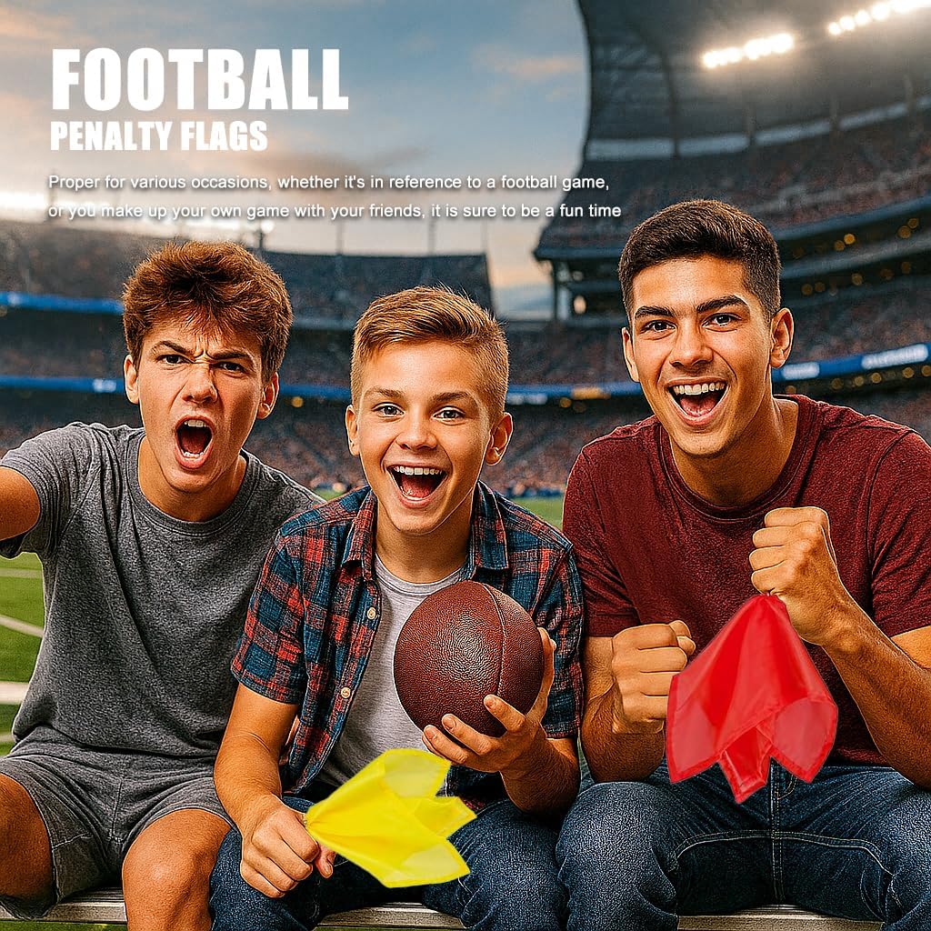 Referee Game Penalty Flags Set – 8 x Soccer Penalty Flags (4 Red & 4 Yellow) + Black Whistle – Ultimate Football Penalty Flags Set for Ref, Party Game, Training – Yellow & Red Penalty Flag, Football Penalty Flags