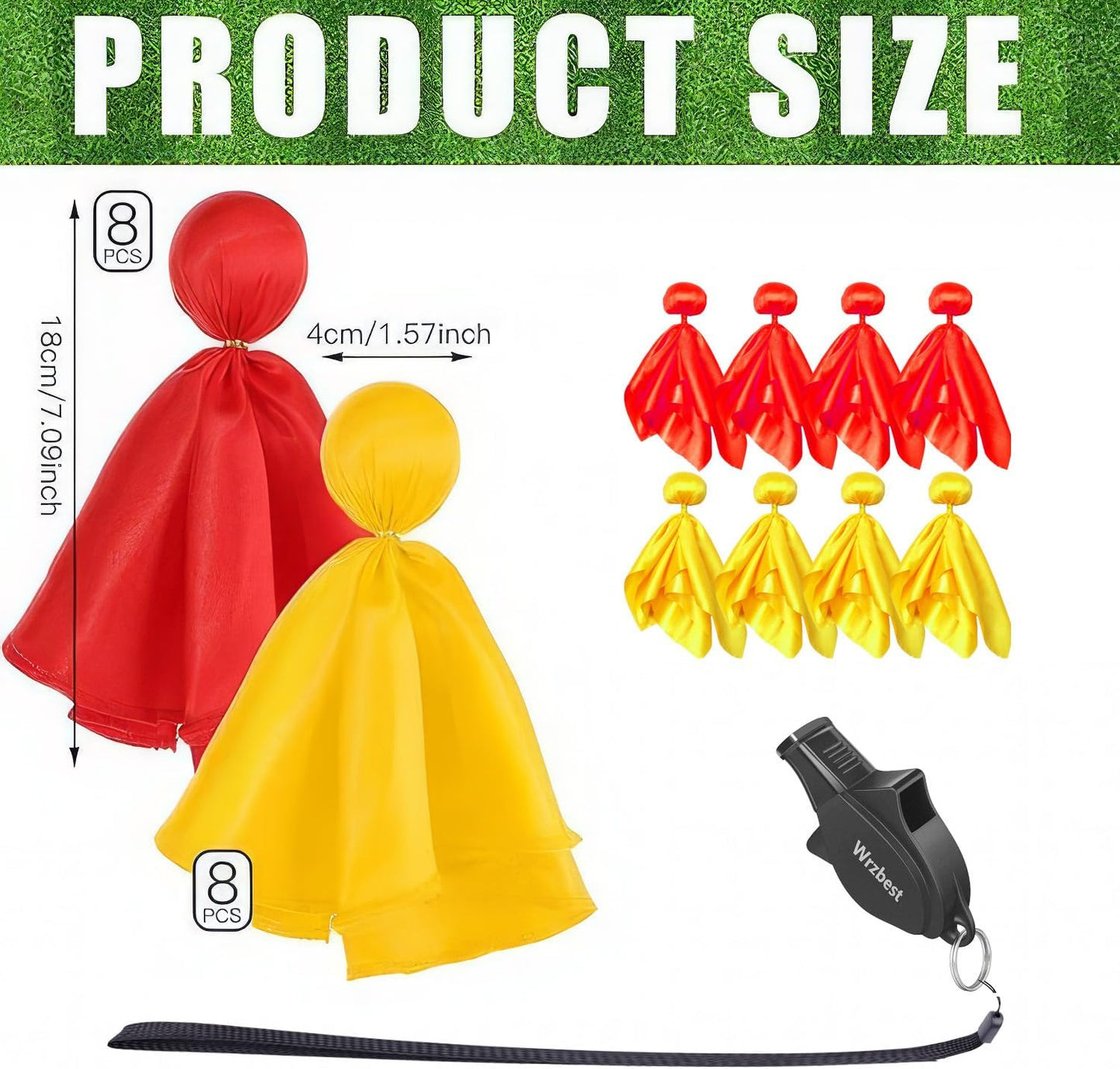Referee Game Penalty Flags Set – 8 x Soccer Penalty Flags (4 Red & 4 Yellow) + Black Whistle – Ultimate Football Penalty Flags Set for Ref, Party Game, Training – Yellow & Red Penalty Flag, Football Penalty Flags