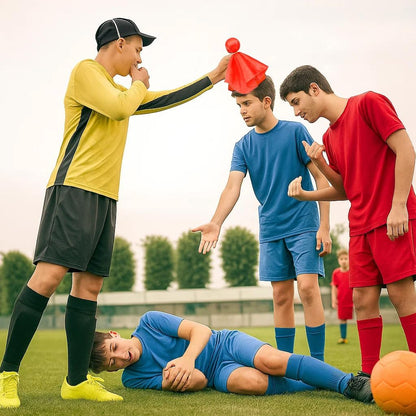 Referee Game Penalty Flags Set – 8 x Soccer Penalty Flags (4 Red & 4 Yellow) + Black Whistle – Ultimate Football Penalty Flags Set for Ref, Party Game, Training – Yellow & Red Penalty Flag, Football Penalty Flags