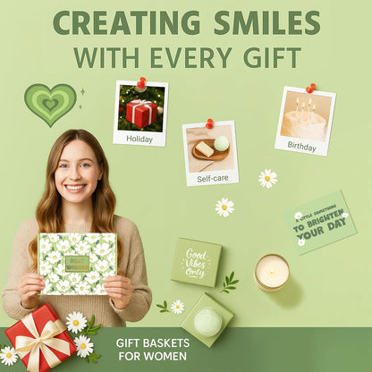 Gift Baskets for Women, Unique Birthday Gifts for Women Friendship | Best Friend Birthday Christmas Gift, Get Well Soon Sending Sunshine Teen Girl Gifts for Daughter Sister - BRIGHTEN UP HER DAY