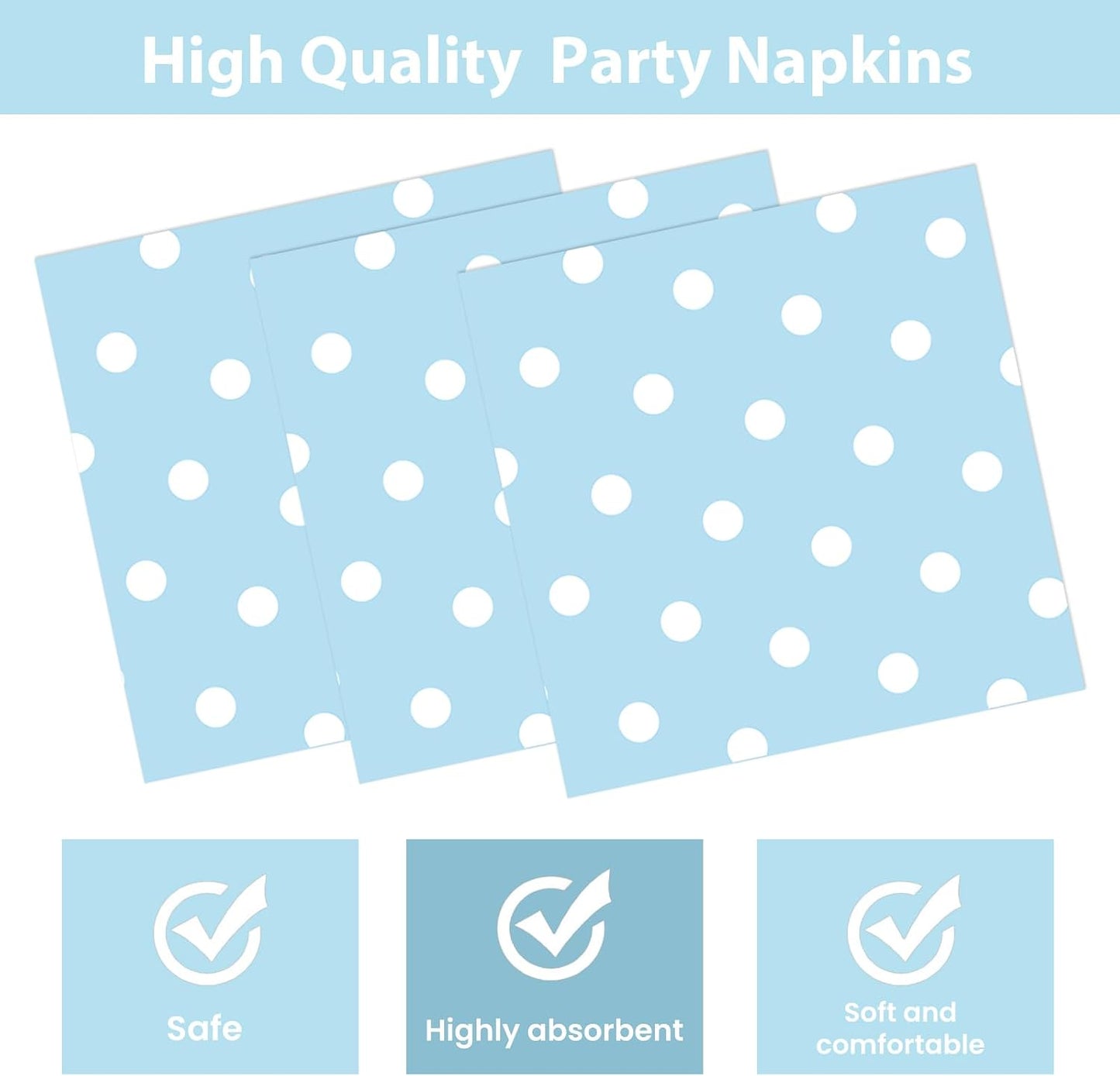 50PCS Yellow Polka Dot Paper Plates and Napkins Party Supplies, Yellow and White Party Plates and Napkins Tableware Set for Birthday Bridal & Baby Shower Wedding Party Decoration