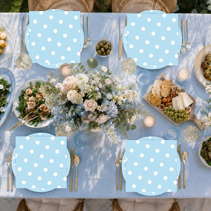 50PCS Yellow Polka Dot Paper Plates and Napkins Party Supplies, Yellow and White Party Plates and Napkins Tableware Set for Birthday Bridal & Baby Shower Wedding Party Decoration