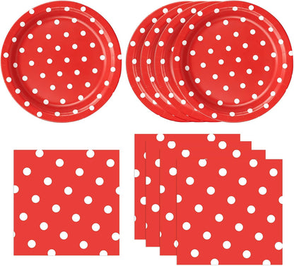 50PCS Yellow Polka Dot Paper Plates and Napkins Party Supplies, Yellow and White Party Plates and Napkins Tableware Set for Birthday Bridal & Baby Shower Wedding Party Decoration