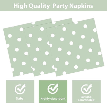 50PCS Yellow Polka Dot Paper Plates and Napkins Party Supplies, Yellow and White Party Plates and Napkins Tableware Set for Birthday Bridal & Baby Shower Wedding Party Decoration