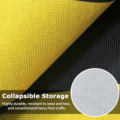 Classical Modern Black and Yellow Stripe Pattern Area Rug for Living Room 3x5 Outdoor Rug Non Slip&Non-Shedding Low Pile Indoor Large Carpets for Bedroom, Dining Room, Home Office, Bathroom