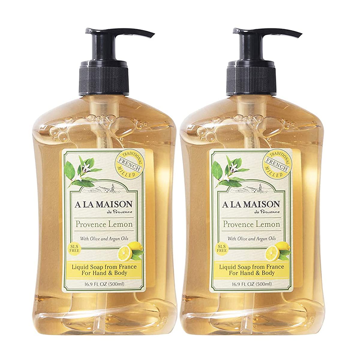 Provence Lemon Liquid Hand Soap - Triple French Milled Natural Moisturizing Soap (16.9 oz Bottle)