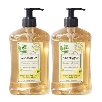 Provence Lemon Liquid Hand Soap - Triple French Milled Natural Moisturizing Soap (16.9 oz Bottle)