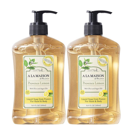 Provence Lemon Liquid Hand Soap - Triple French Milled Natural Moisturizing Soap (16.9 oz Bottle)
