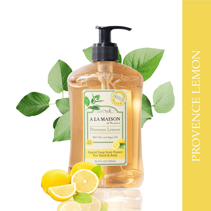 Provence Lemon Liquid Hand Soap - Triple French Milled Natural Moisturizing Soap (16.9 oz Bottle)
