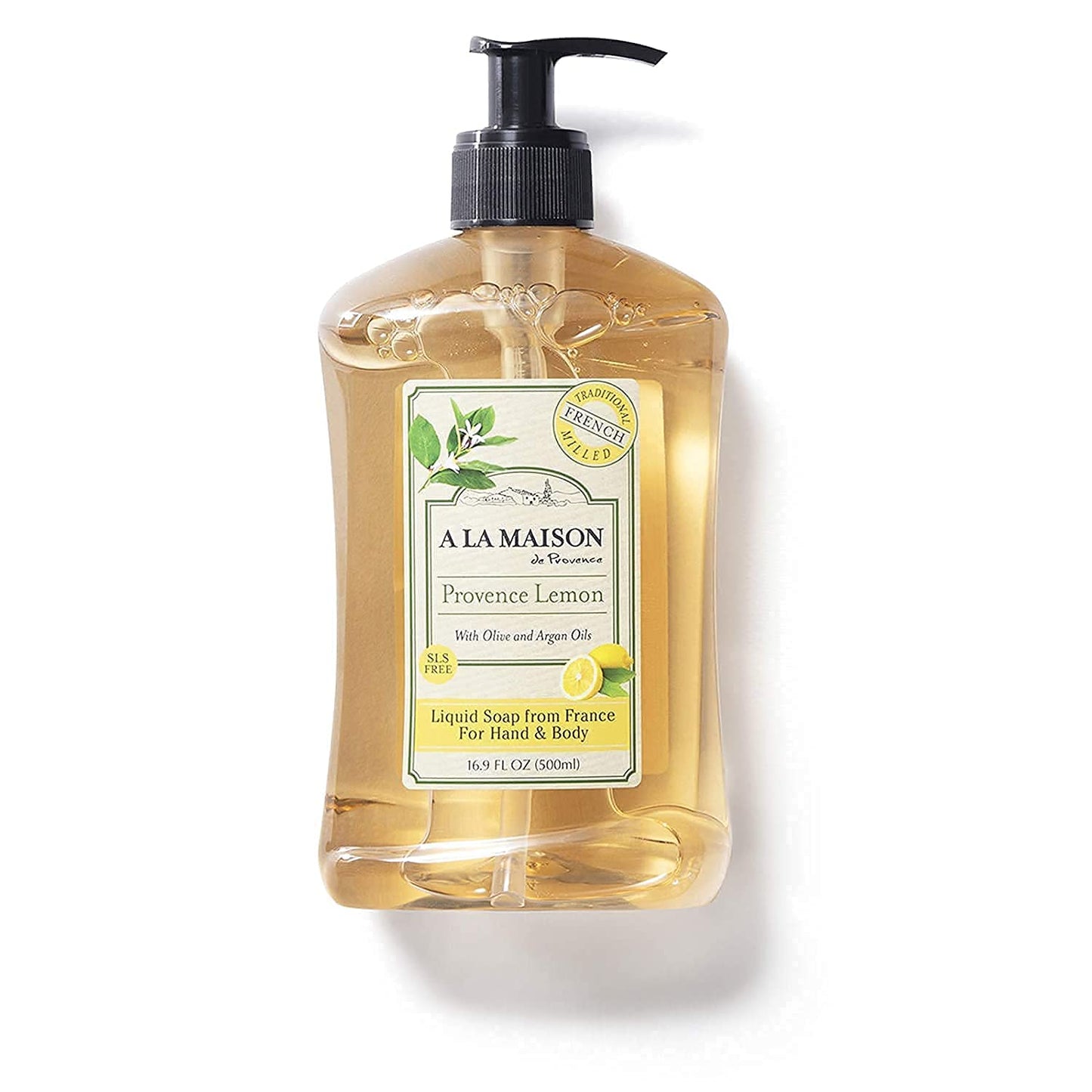 Provence Lemon Liquid Hand Soap - Triple French Milled Natural Moisturizing Soap (16.9 oz Bottle)