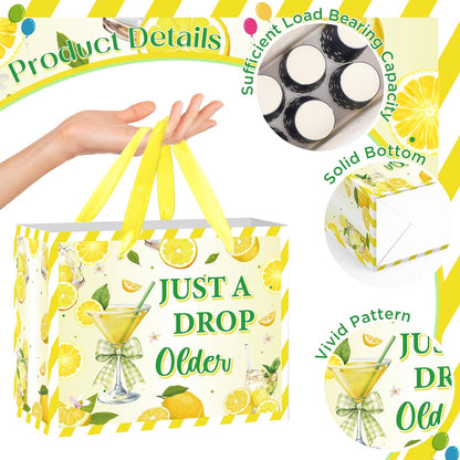 Just a Drop Older Gift Bag for Lemon Party Decorations Lemon Birthday Party Favors Gift Bag with Card and Wrapping Paper Lemon Bachelorette Gift Wrapping Bags for Lemon Drop Party Bridal Shower